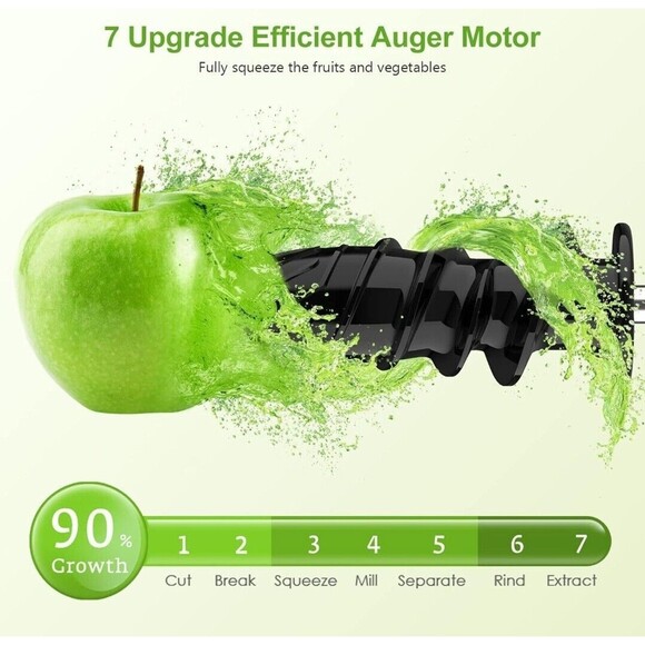 Masticating Portable Hand Juicer, Juicer, Reverse Function, Cold press,… - Picture 1 of 9